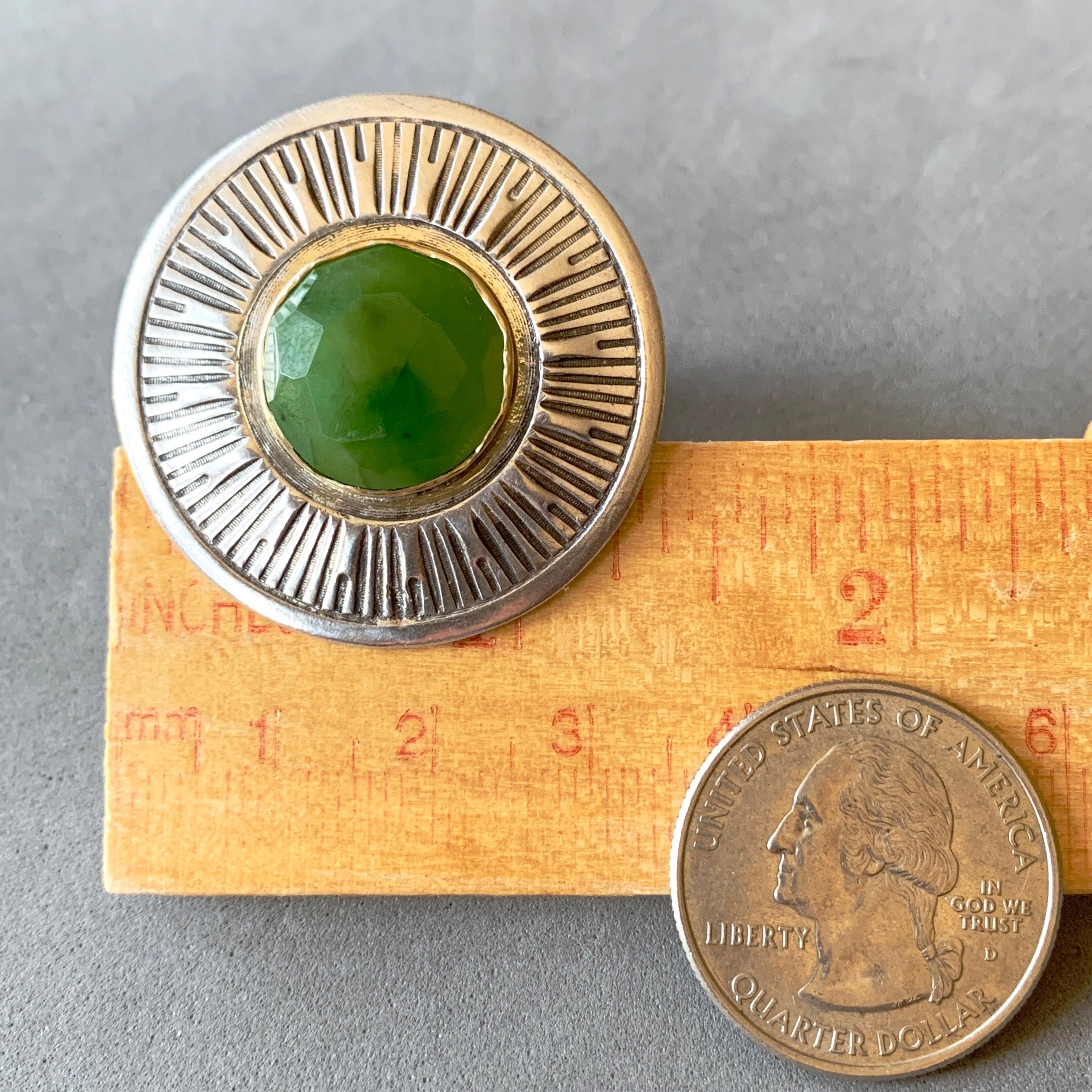 Jade Sunburst Cocktail Ring