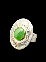 Load image into Gallery viewer, Jade Sunburst Cocktail Ring
