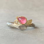 Load image into Gallery viewer, Pink Tourmaline and Diamond Branch Ring
