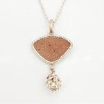 Load image into Gallery viewer, Peach Druzy with Succulent
