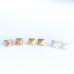 Load image into Gallery viewer, Pyramid Studs in Gold or Silver
