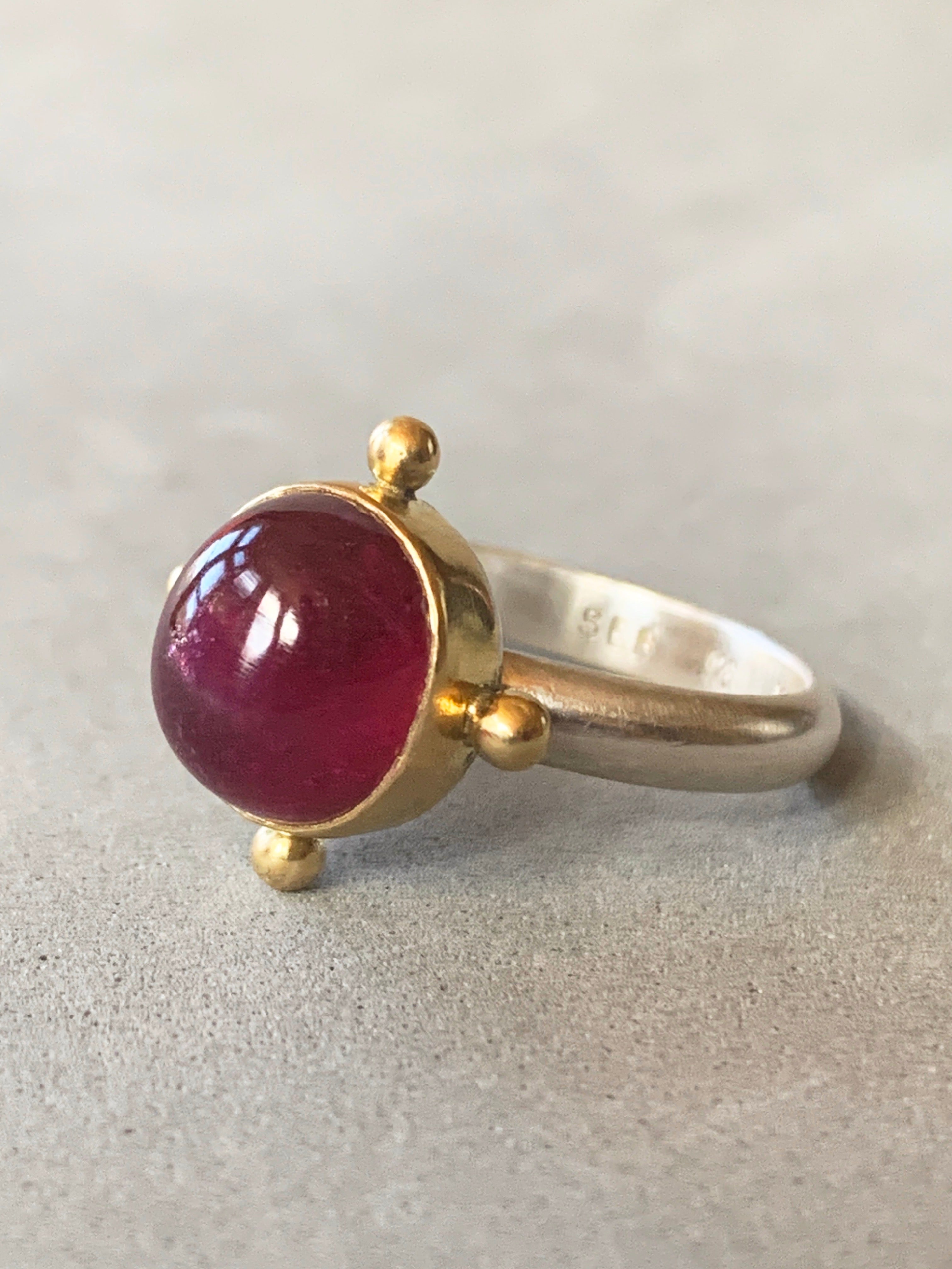 Ruby Ring in 18K Gold and Sterling Silver