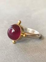 Load image into Gallery viewer, Ruby Ring in 18K Gold and Sterling Silver

