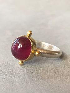 Ruby Ring in 18K Gold and Sterling Silver