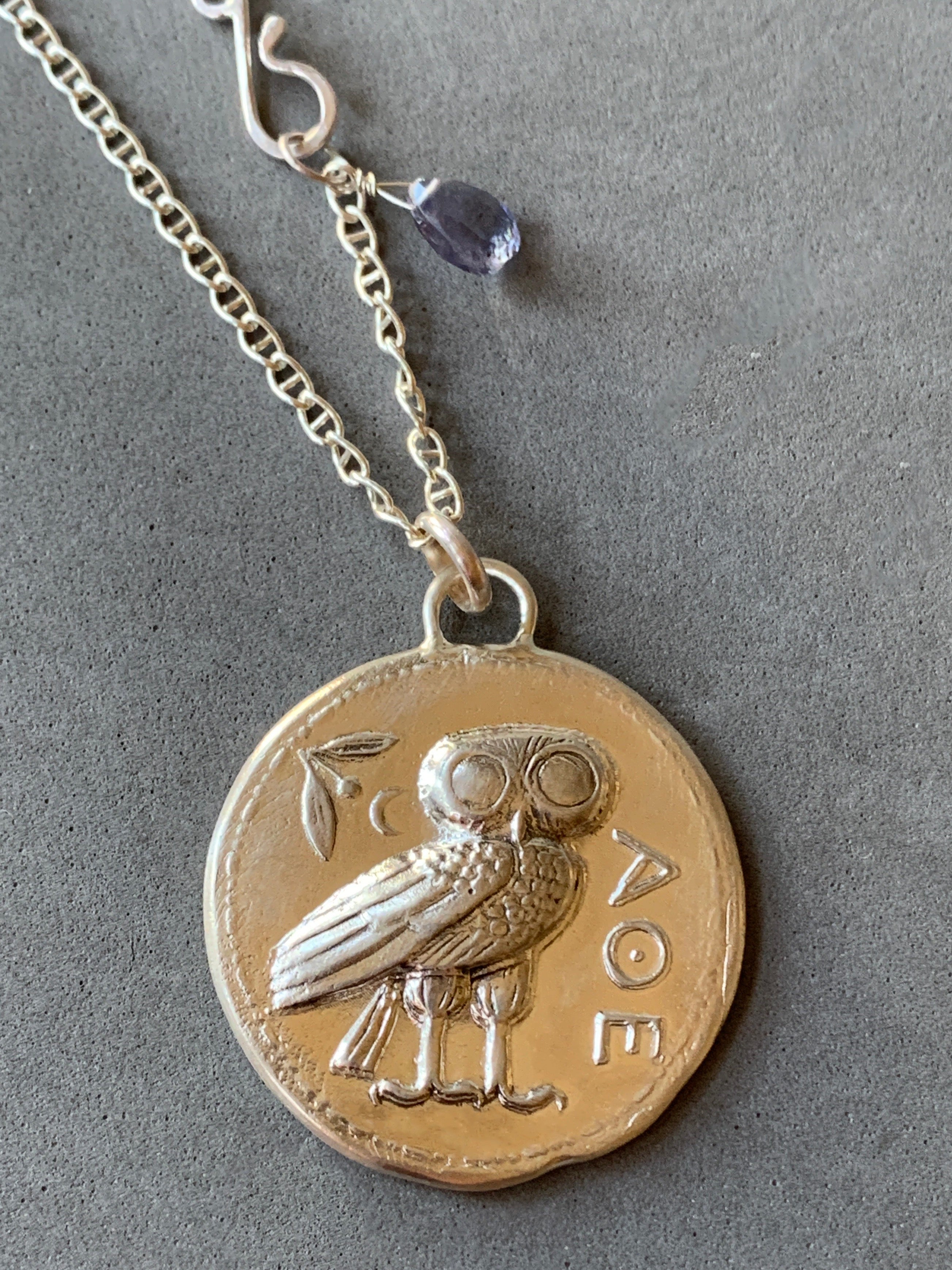 Silver Athena Owl Pendant