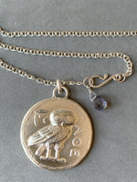 Load image into Gallery viewer, Silver Athena Owl Pendant
