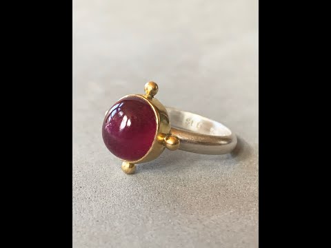 Ruby Ring in 18K Gold and Sterling Silver