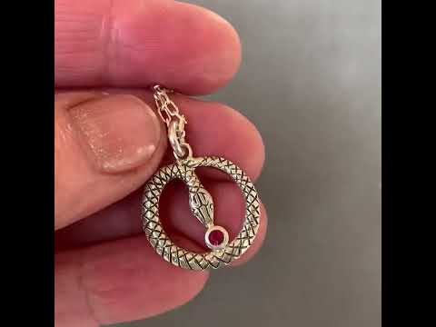 Snake Pendant with lab Ruby