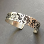 Load image into Gallery viewer, Paisley Stamped Cuff Bracelet
