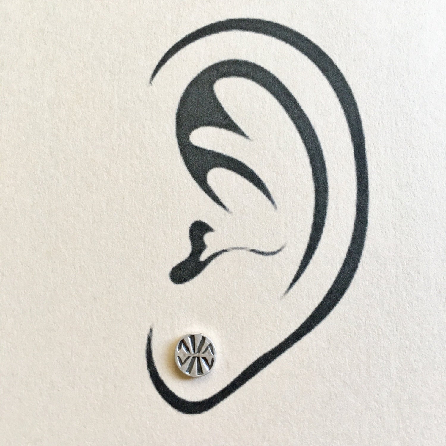 Stamped Circle Studs