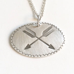 Double Arrow Stamped Pendant