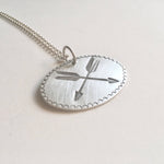 Load image into Gallery viewer, Double Arrow Stamped Pendant
