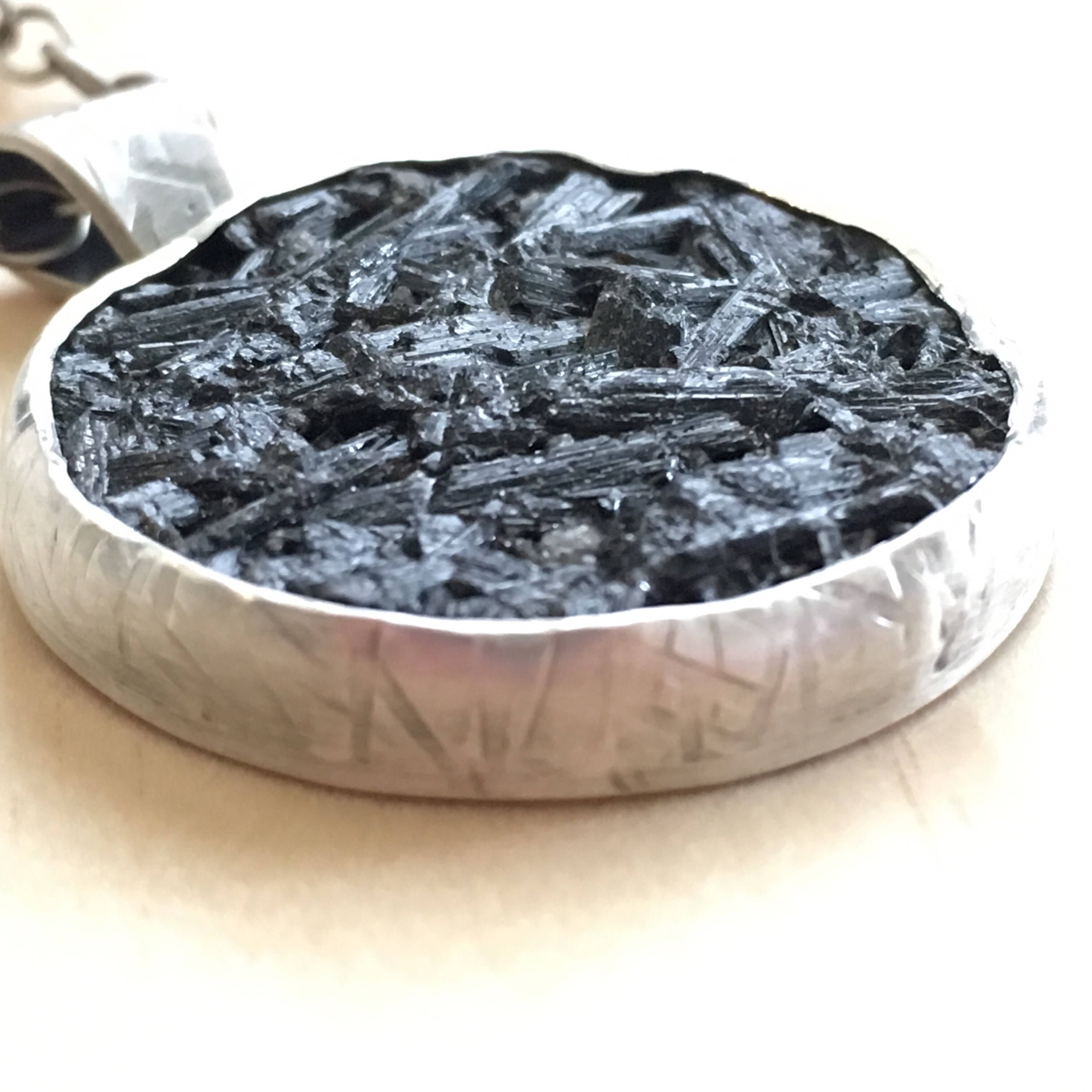 Black Tourmaline Raw Stone Pendant