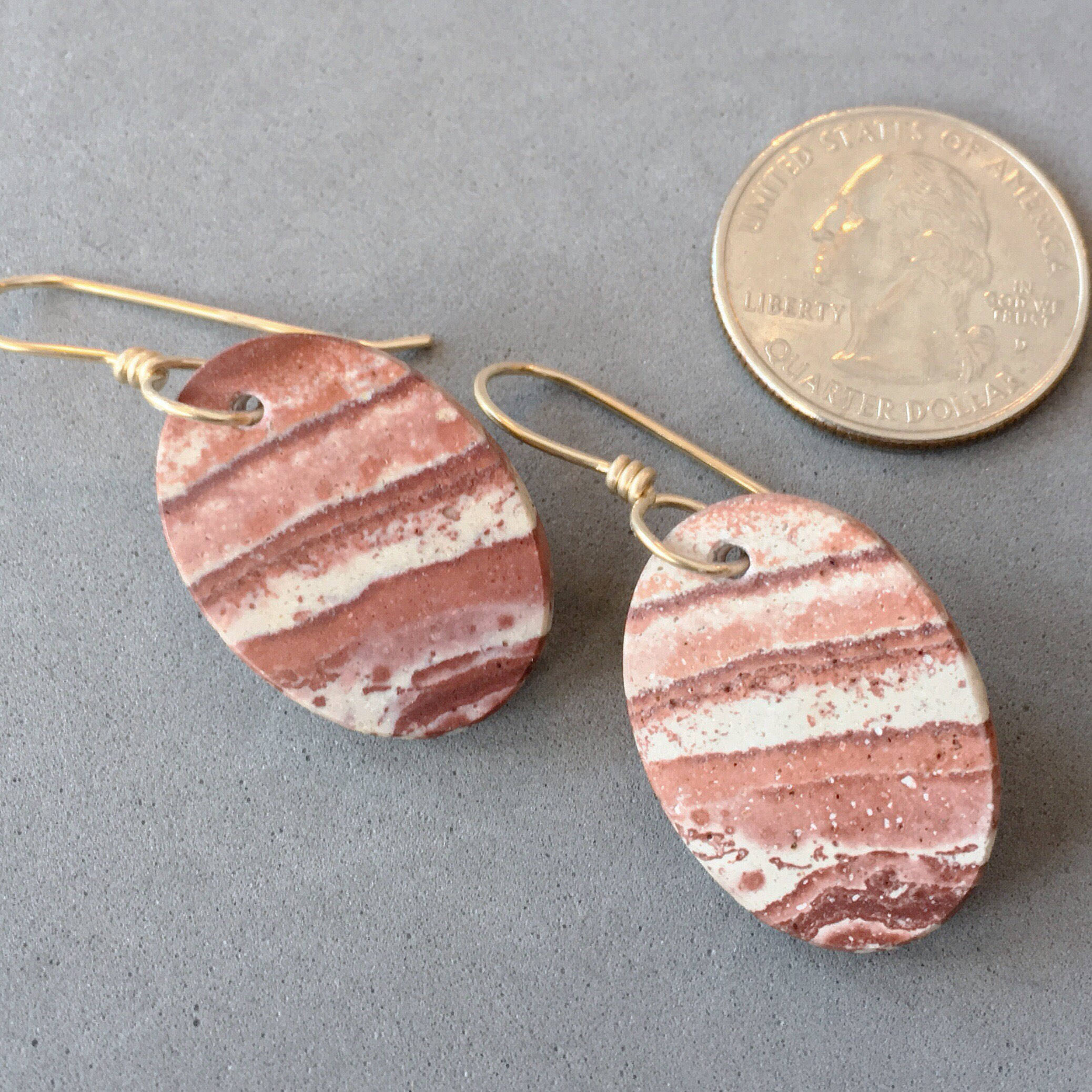 Jasper Earrings in Gold