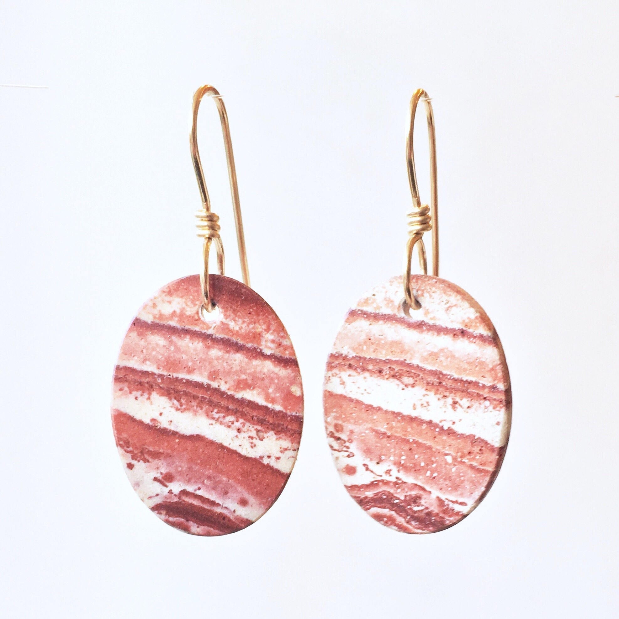 Jasper Earrings in Gold