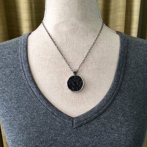 Black Tourmaline Raw Stone Pendant