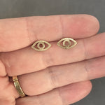 Load image into Gallery viewer, 18K Gold Eye Stud Earrings
