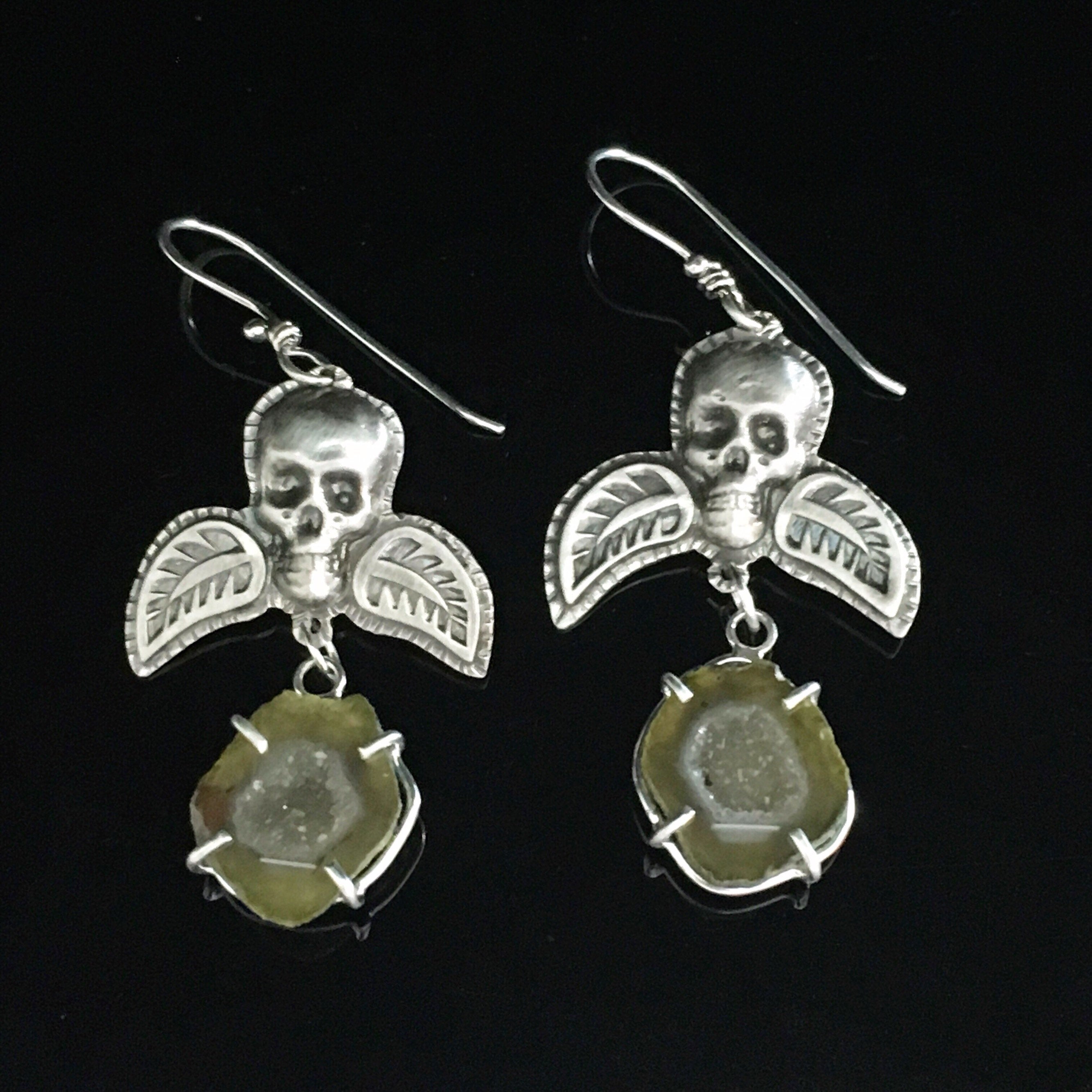 Winged Skulls with Mini Geodes