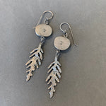 Load image into Gallery viewer, Black Spinel Earrings with Fern Dangles
