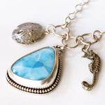 Load image into Gallery viewer, Larimar Ocean Charm Necklace
