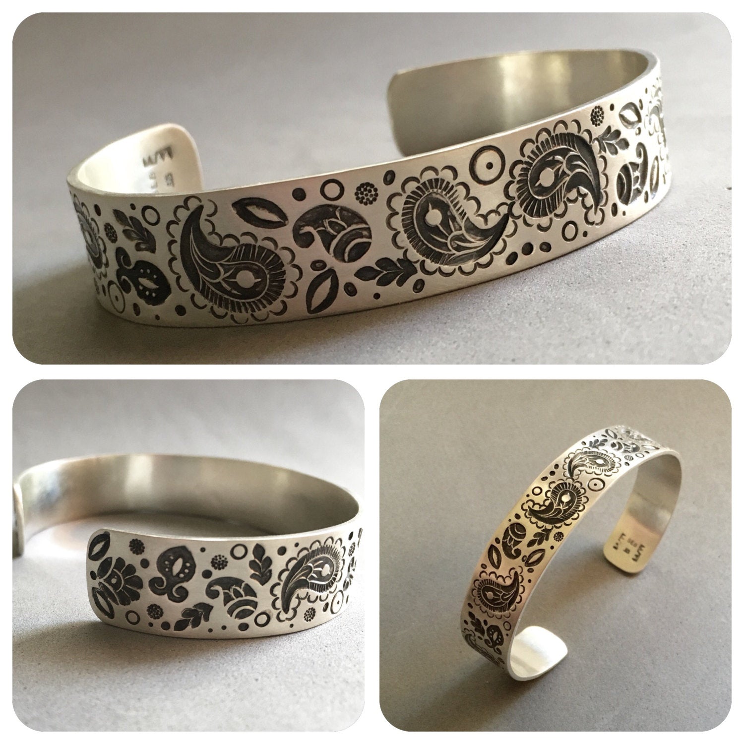 Paisley Stamped Cuff Bracelet