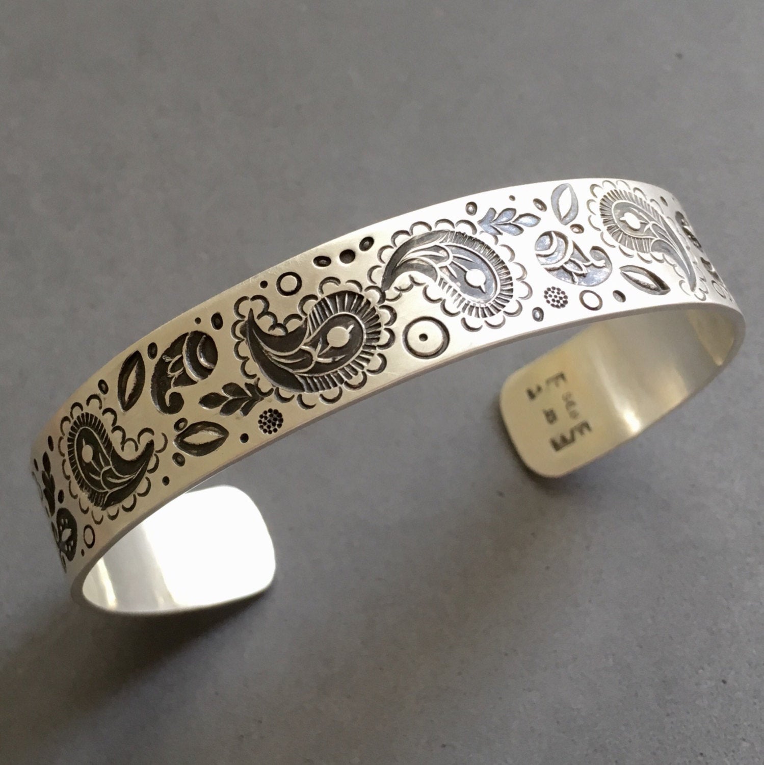 Paisley Stamped Cuff Bracelet