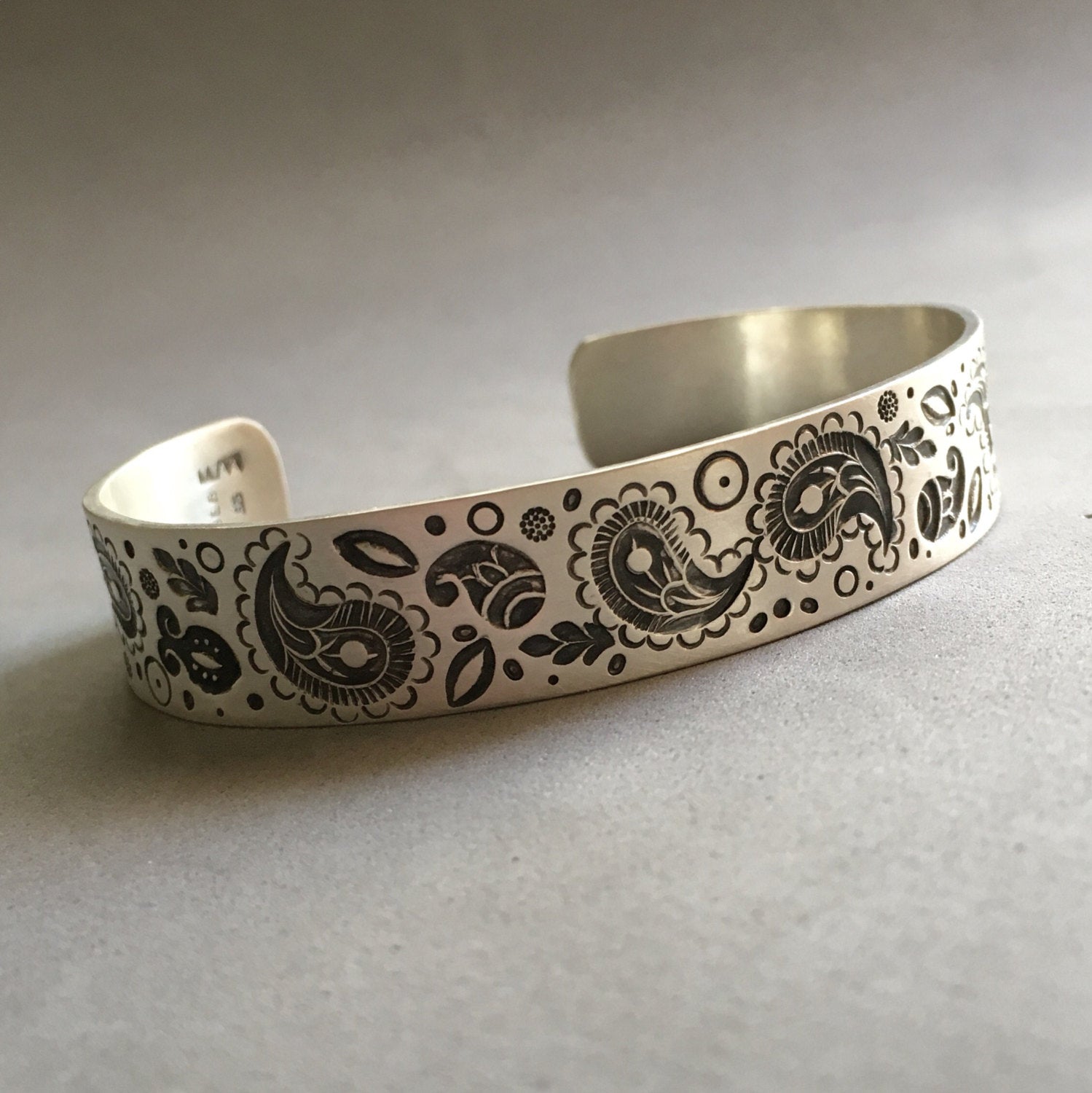Paisley Stamped Cuff Bracelet