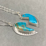 Load image into Gallery viewer, Best Friends Split Turquoise Heart Pendant Pair
